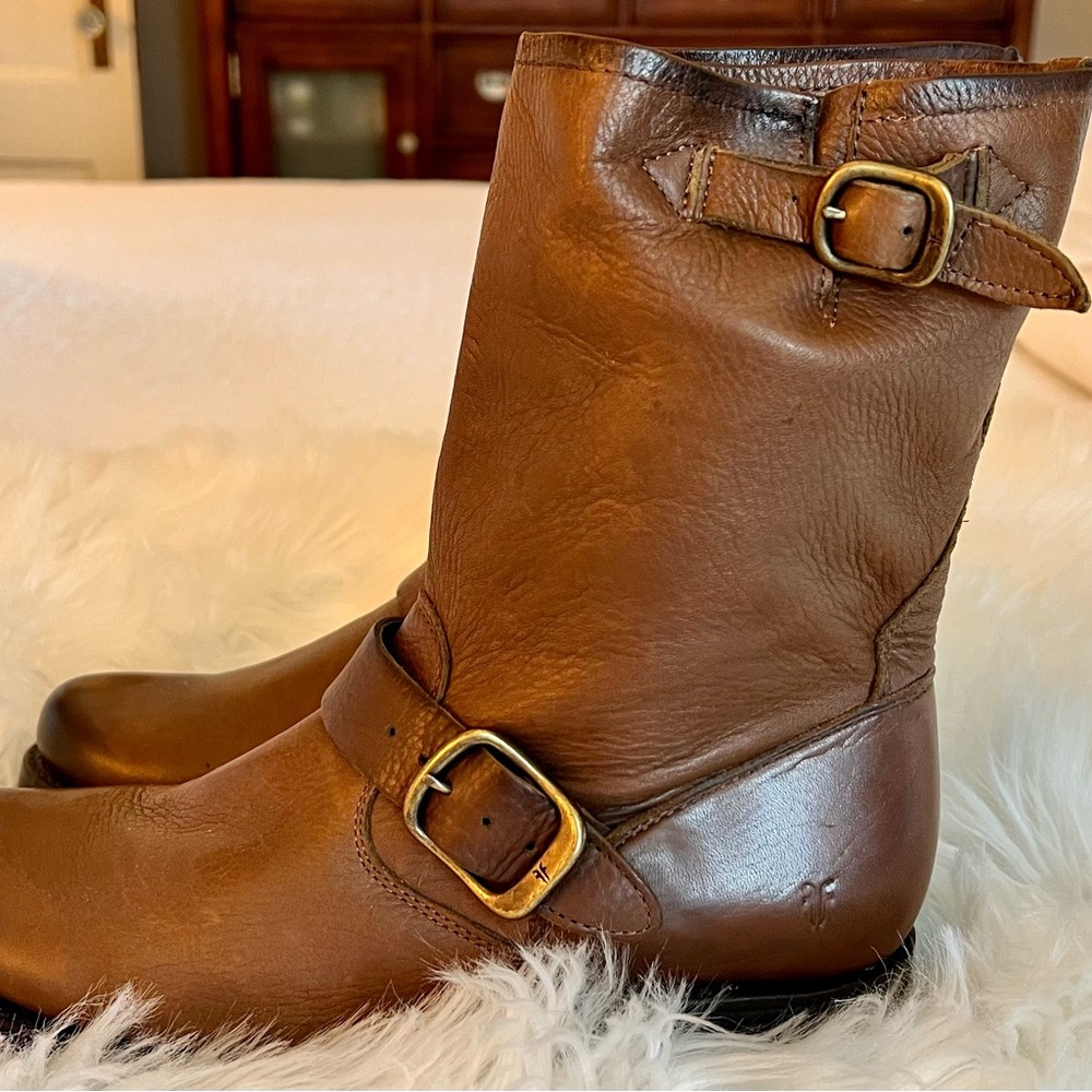 Frye Boots: Veronica Short in Cognac Brown